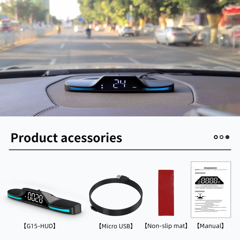 [AUSTRALIA] - GPS Speedometer for Car HUD, 5V Heads Up Display for Car, Digital Speedometer MPH for Car with Car Compass, Time, Fatigue Driving Reminder, Overspeed Alarm for All Vehicle 