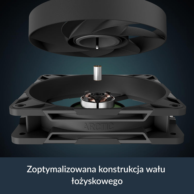 ARCTIC P12 Pro PST - Powerful Premium Fan, 120 mm PWM Fan with Y-Cable Splitter, 600-3000 RPM, 0 RPM <5% PWM, Fluid Dynamic Bearing, 4-Pin - Black