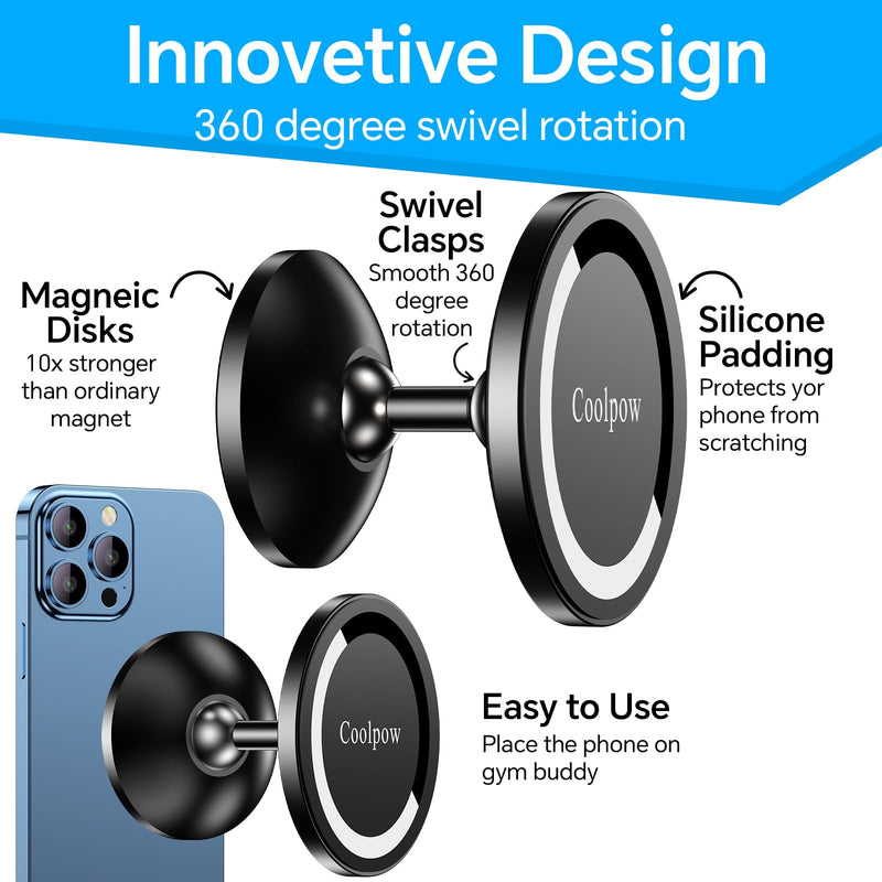 Coolpow Gym Magnetic Phone Holder Mount