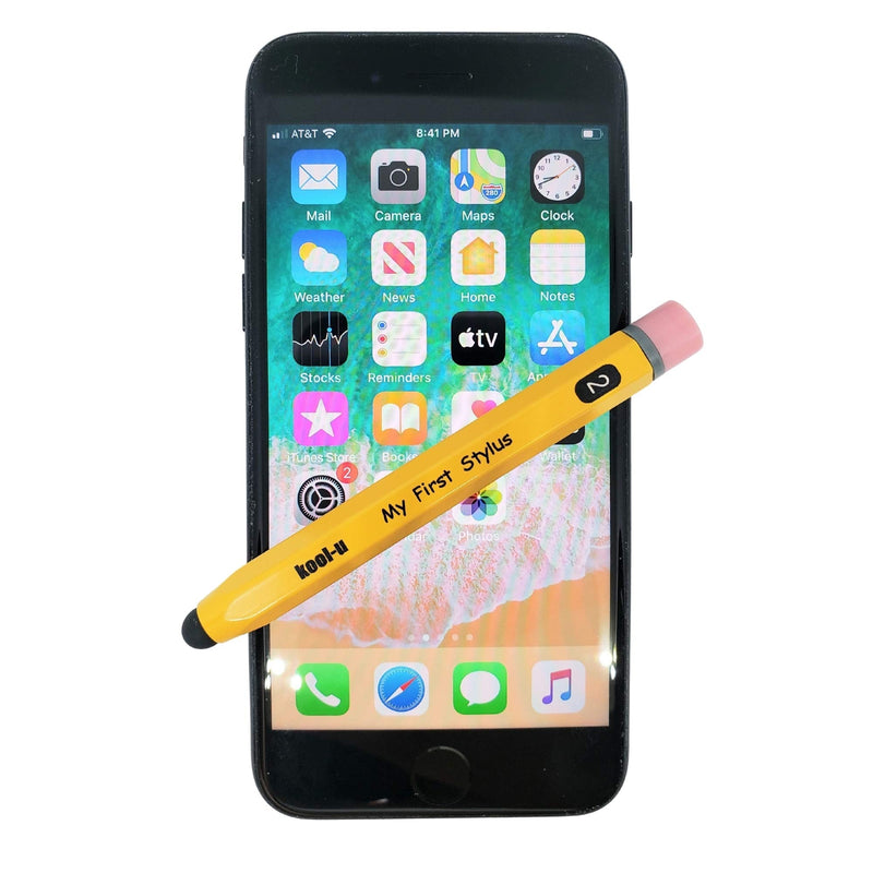 KOOL-U Stylus Pens for Kids, Hexagon Shaped Like a Real Pencil, Compatible with All Touch Screen Devices - Apple IPAD, iPhone, Samsung Galaxy Tab, Amazon Fire - 2 Pack