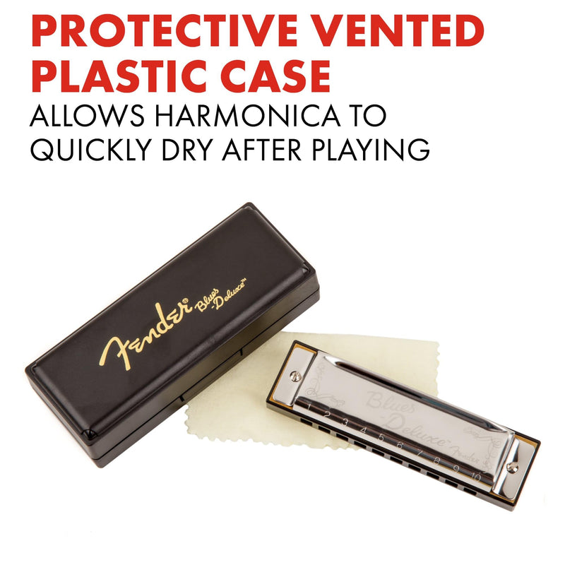 [AUSTRALIA] - Fender Blues Deluxe Harmonica, Pack of 3 with case (Keys C,G,A) Variety 