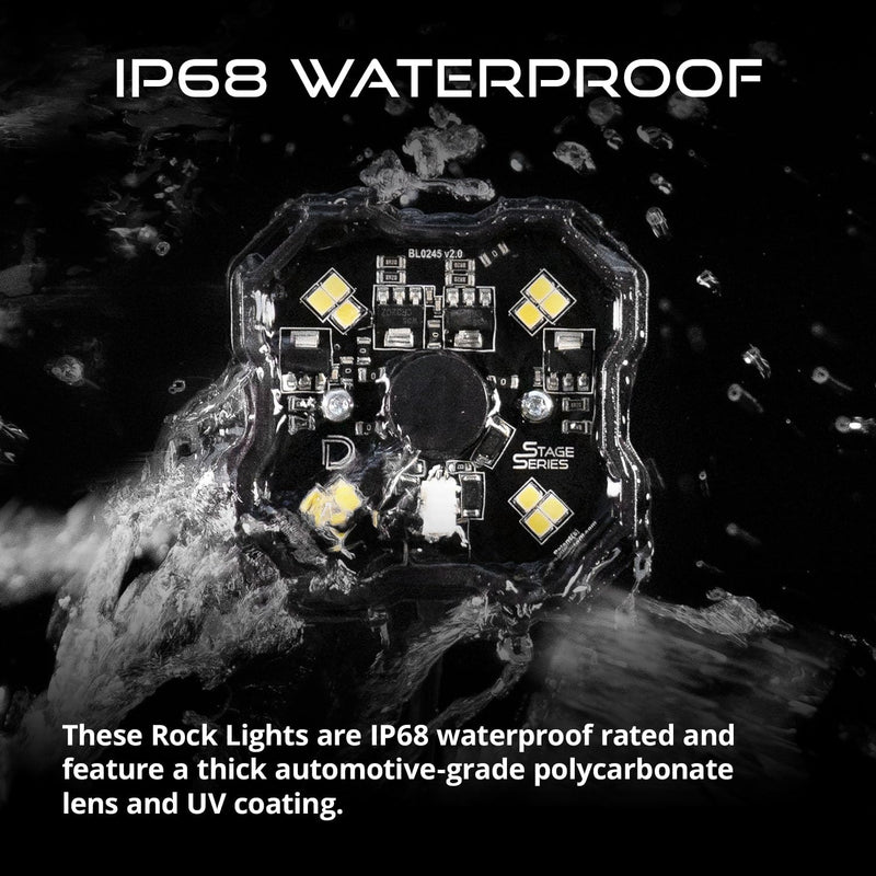 Diode Dynamics Stage Series LED Rock Light (one), White Diffused Bare Wire Hookup