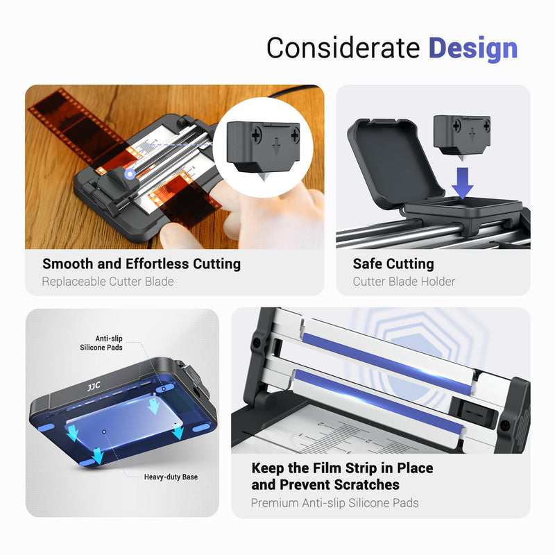 Negative Slide Film Cutter with 2-Pack Polyester Anti-Static Cleaning Gloves for 35mm 120 Format Film Strip