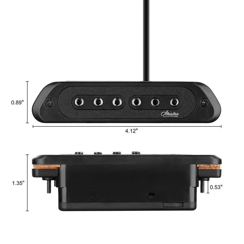 AMUMU SP60 Acoustic Guitar Pickup Humbucker Magnetic Passive Soundhole Pickup for Acoustic guitar Black