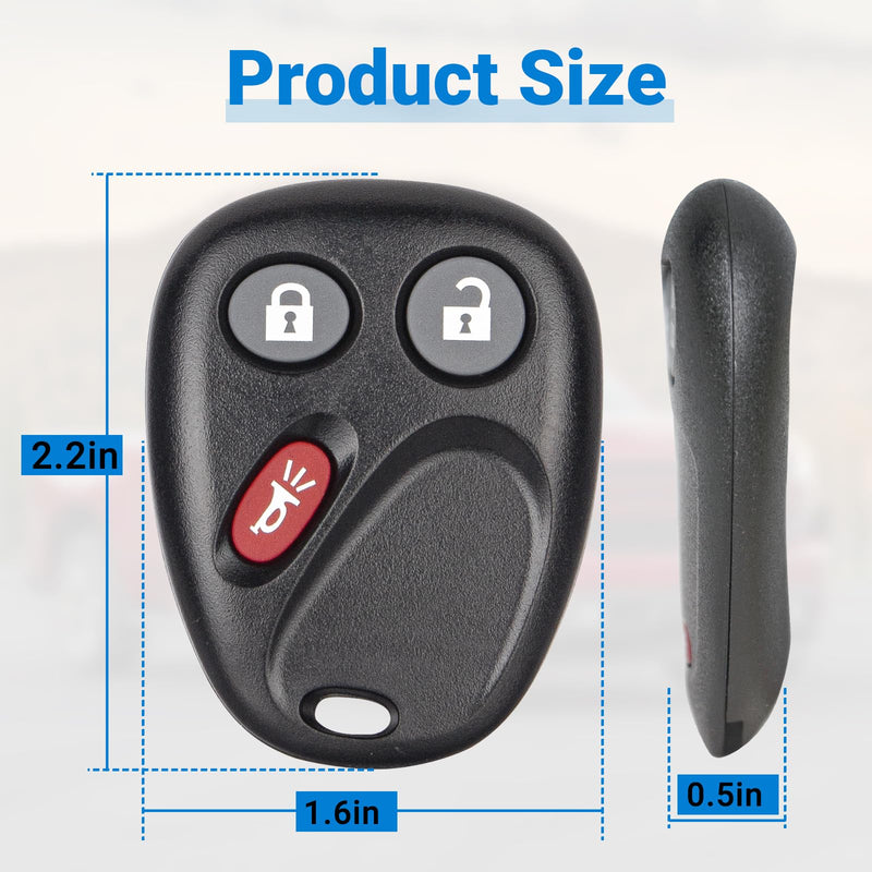 [AUSTRALIA] - Keyless Entry Car Key Fob Replacement for 2003-2007 Chevy Chevrolet Silverado Tahoe Avalanche Equinox SSR Suburban/GMC Sierra Yukon/Cadillac Escalade/Hummer H2 for LHJ011 (2 Pack) 