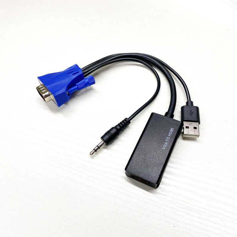 [AUSTRALIA] - MT-VIKI VGA to HDMI Adapter, 1080P Converter with Audio+USB Power from VGA Computer/Laptop to HDMI TV/Monitor, Male to Female (1 Pack) 1 pack 