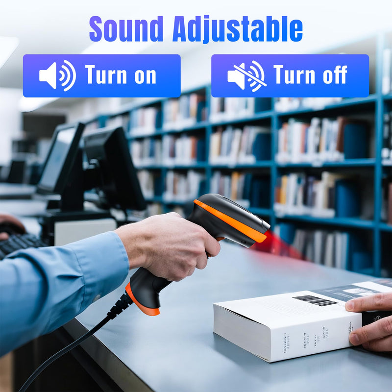 [AUSTRALIA] - Tera Upgraded USB 1D 2D QR Barcode Scanner Wired, Officially Certified Dustproof Shockproof Waterproof IP65 Ergonomic Handle Fast and Precise Scan for Windows Linux Plug and Play Model D5100Y 2D Wired 