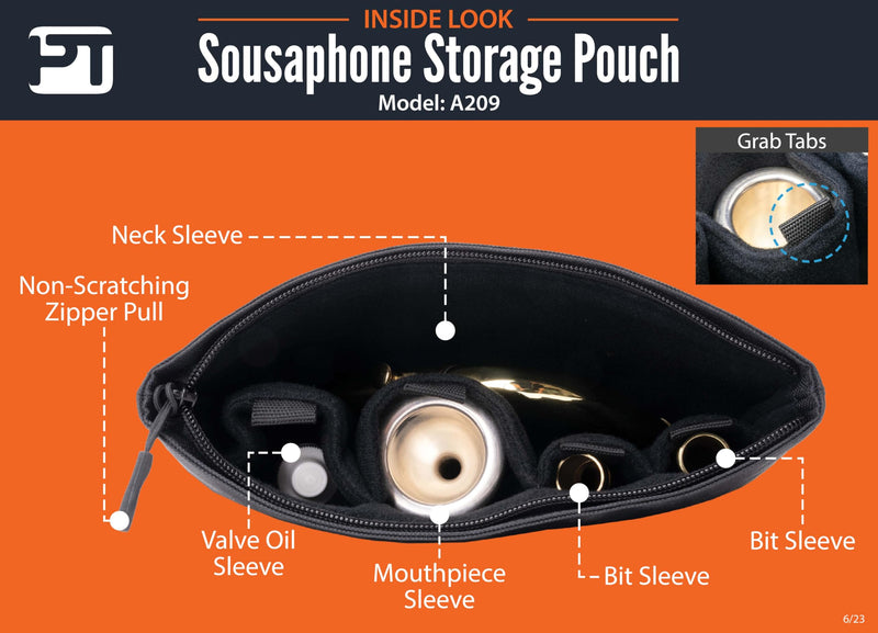 Protec Sousaphone Storage Pouch (Neck, Bits, Mouthpiece, Valve Oil), Model A209