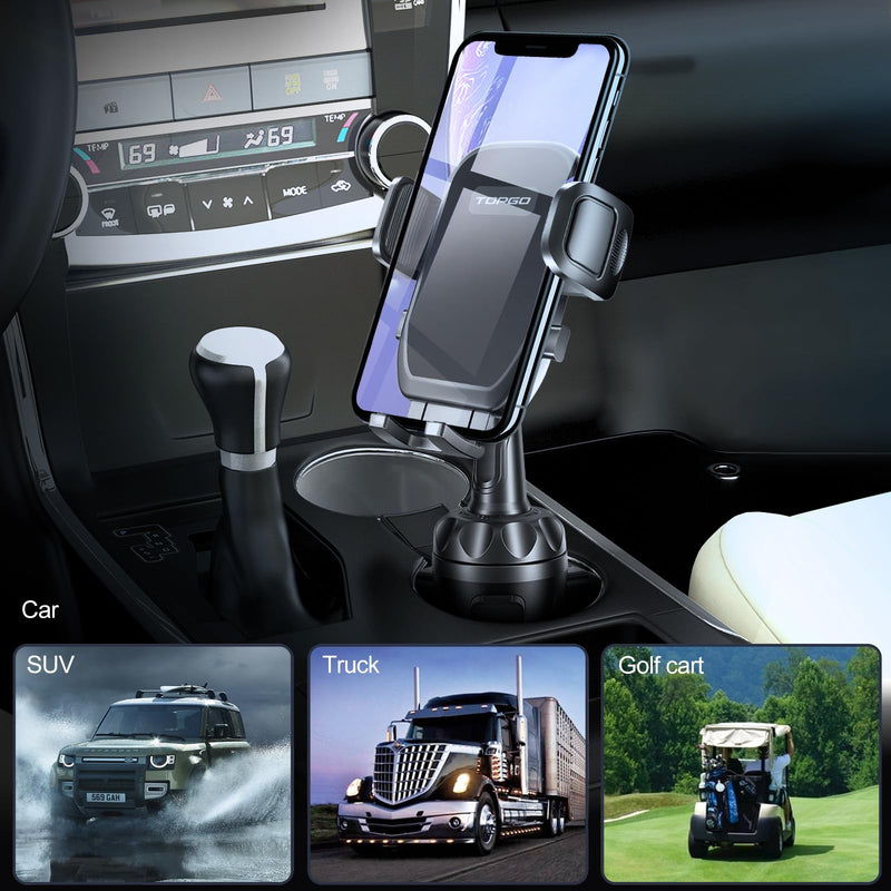Car Phone Mount, Cup Phone Holder for Car [Secure & Stable] Cup Phone Holder Cell Phone Automobile Cradle for iPhone 16 and More Smart Phone -Black