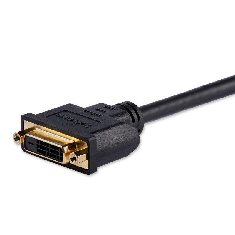 StarTech 10-Pack 8in HDMI to DVI-D Cable, Black (HDDVIMF8IN10PK) | DVI-D to HDMI (1920x1200p), HDMI Male to 24 Pin DVI-D Female, Digital Monitor Adapter Cable Male to Female, Cord, Black, 20cm