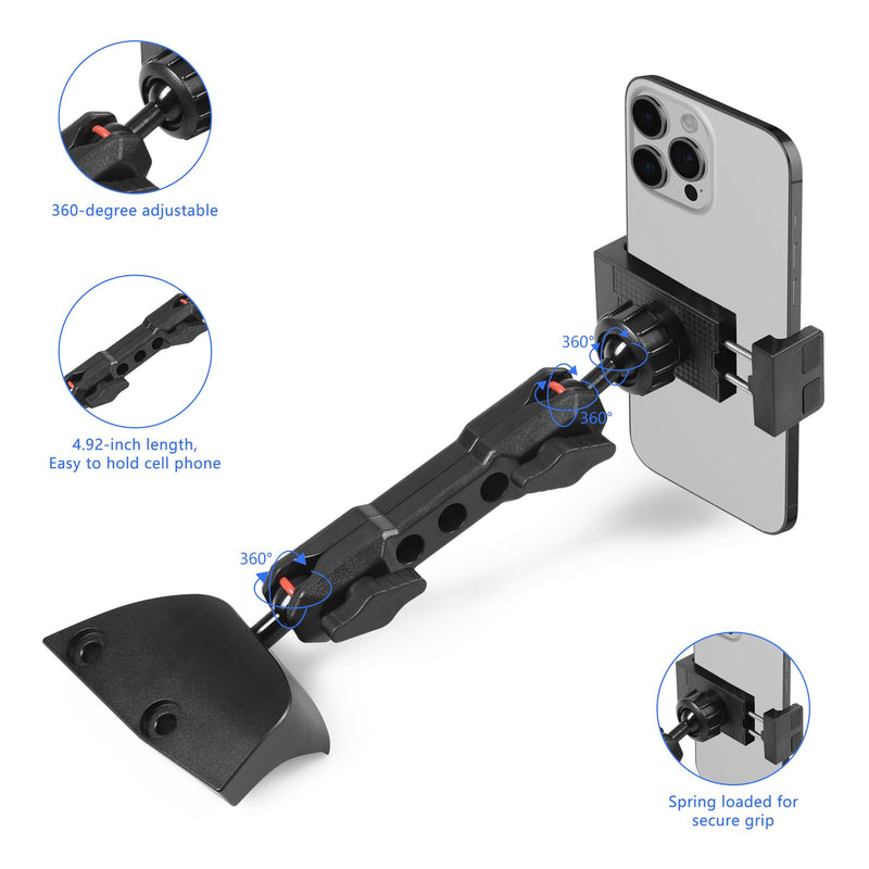 Car Phone Mount for 2021-2026 Ford Bronco Accessories 2/4 Door | Driver Side, 360° Adjustable, Aluminum Bronco Phone Mount, Sturdy and Durable, Steady Support, Fit 4-7 inch Phones