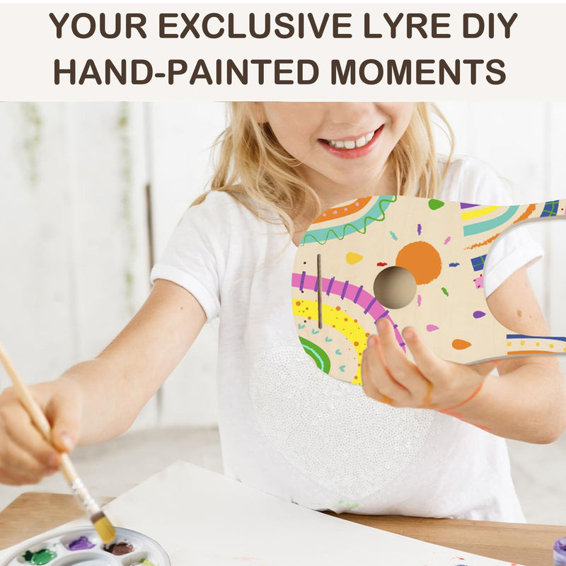 [AUSTRALIA] - Lyre Harp 7 String DIY Kit, Wooden Instrument Kit Handmade with Basswood Body Strings Tuning Wrench Saddle Bridge Pins, Easy Assembly for Beginners and DIY Enthusiasts 