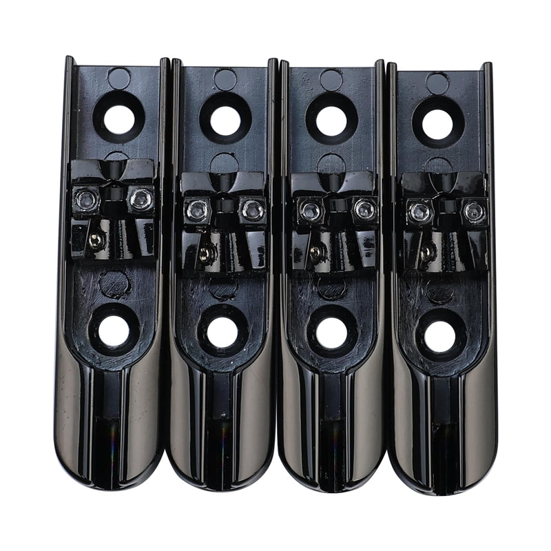 [AUSTRALIA] - Bass Guitar Bridge with Zinc ALloy Saddle Base Individual Single String Fixed Bridge for 4 String Electric Bass Replacement Parts（Vacuum Black） 4PCS 