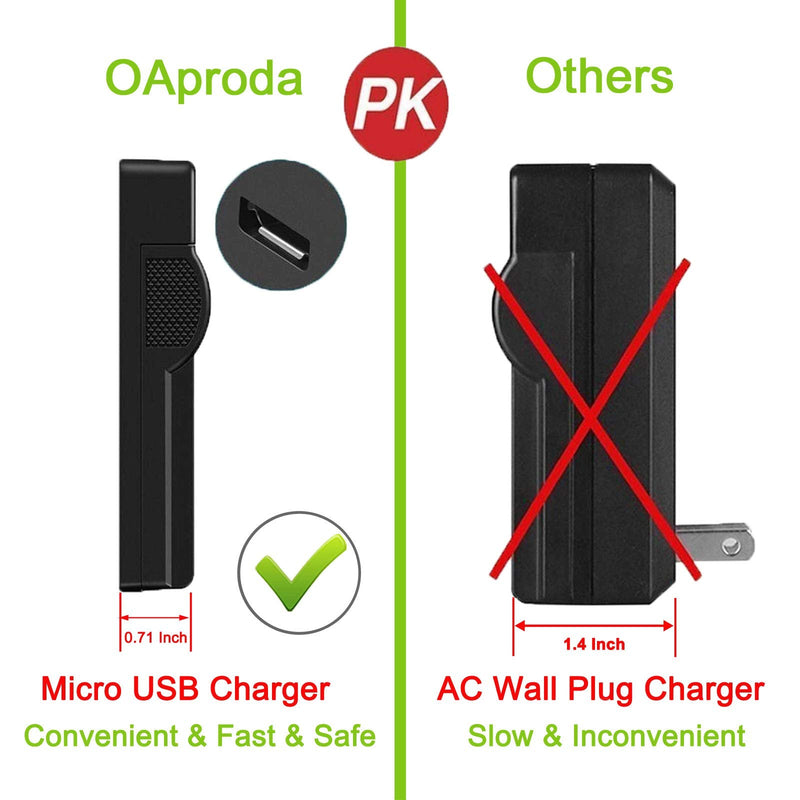 OAproda 2 Pack EN-EL19 Battery and Rapid USB Charger for Nikon Coolpix S32, S33, S100, S2800, S3100, S3200, S3300, S3500, S3600, S3700, S4100, S4200, S4300, S5200, S5300, S6500, S6800, S7000 Camera…