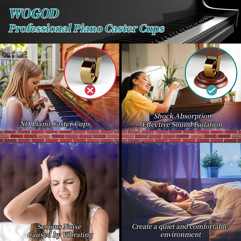 Piano Caster Cups,Piano Pads for Hardwood Floors,Upright Piano Wheel Floor Protectors, Piano Leg Coasters Protectors.