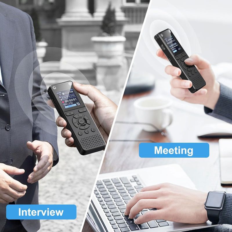 [AUSTRALIA] - 160GB Digital Voice Recorder, Portable Audio Recorder with Built-in Speaker, Voice Activated, WAV, A/B Repeat & Password Protection – Ideal for Meetings, Lectures & Interviews 