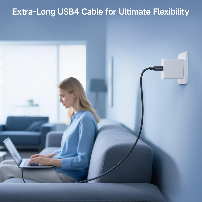 Cable Matters 20Gbps Long USB4 Cable, 9.8ft | [8K@30Hz / 4K@120Hz Video, 240W Charging, 20Gbps Data Transfer] USB 4 Cable Compatible with Thunderbolt 4, MacBook, XPS 9.8 Feet
