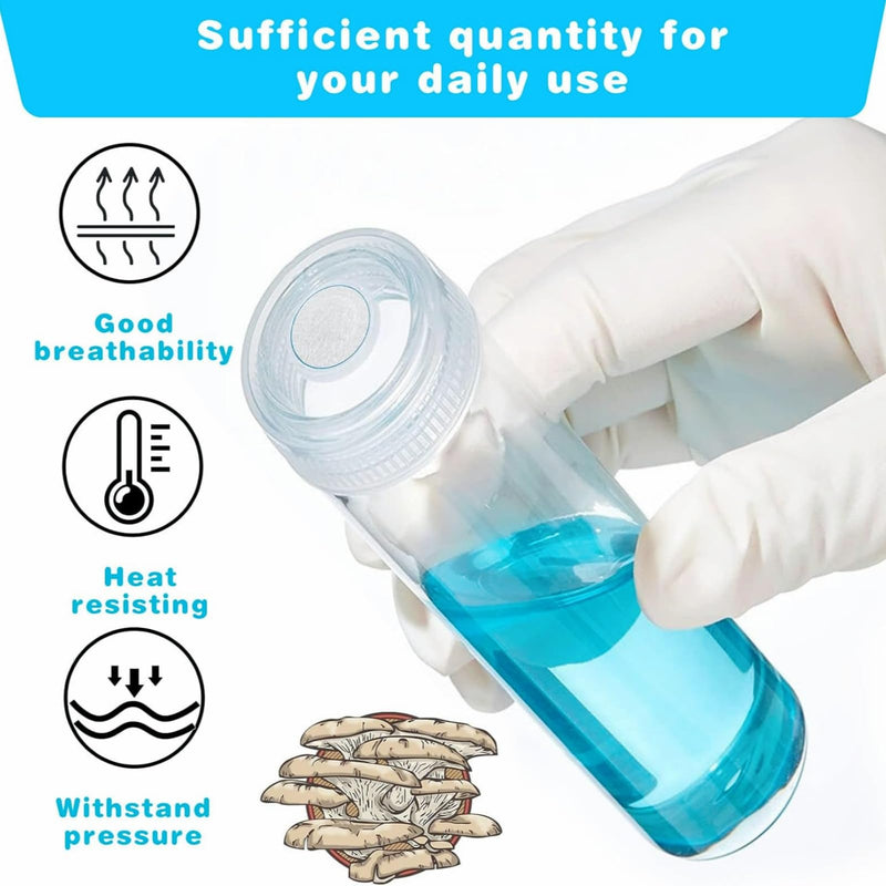 Mason Jars High Quality Pack of 144 Filter Paper Stickers - Strong Adhesion, Ideal for Mushroom Growing, Perfect Mouth Bands