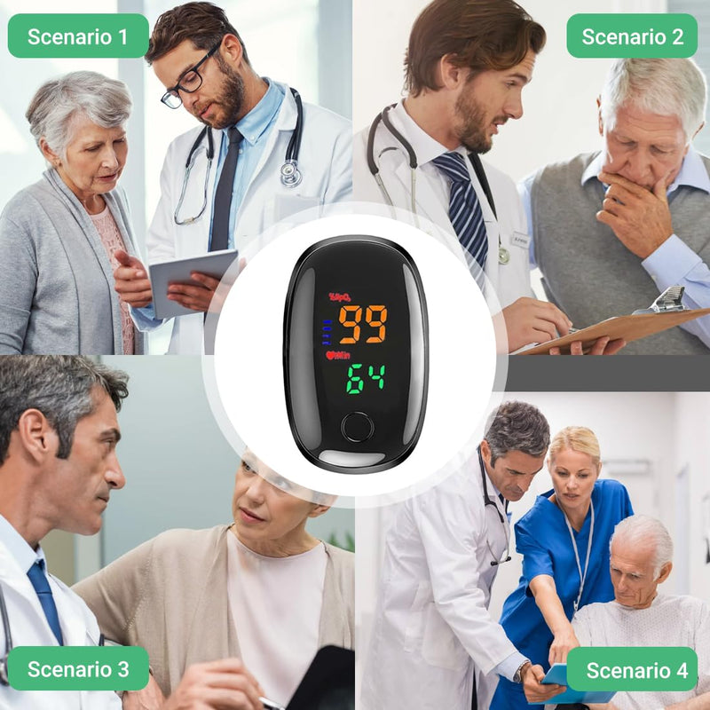Tomedeks 1 Item Pulse Oximeter Measuring Oxygen Saturation (SpO₂) in Blood Oximeter for Home Pulse Oximeter for Painless Finger Application