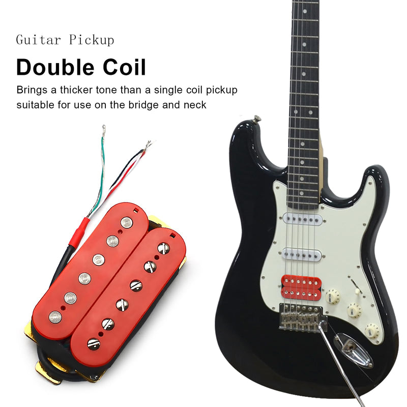 SAPHUE Electric Guitar Humbucker Pickups Double Coil Guitar Bridge Pickup & Neck Pickups Set (red) red