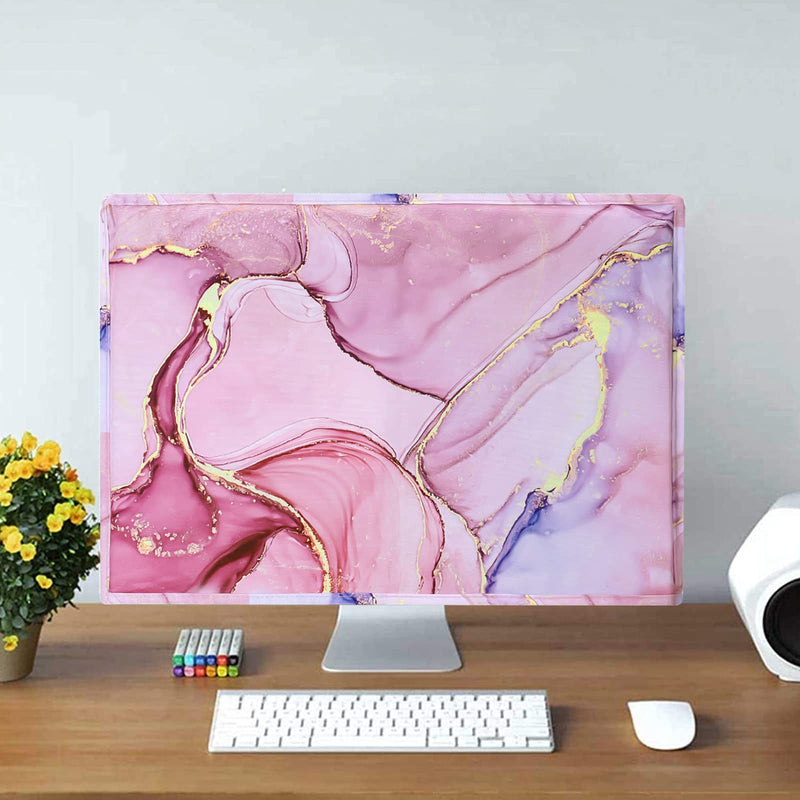 MOSISO Monitor Dust Cover 19,19.5,20,20.5,21 inch Anti-Static Dustproof LCD/LED/HD Panel Case Computer Monitor Cover Sleeve Compatible with iMac 21.5 inch,19-21 inch PC,Desktop and TV Marble MO-MBH216 21 inch