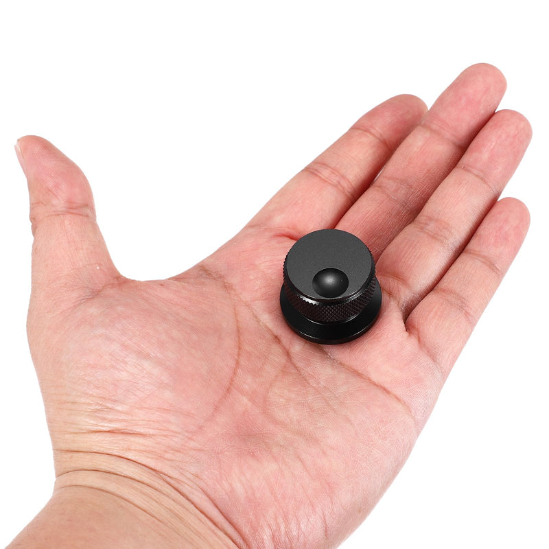 [AUSTRALIA] - MECCANIXITY 2 Pcs Aluminium Potentiometer Knobs, 1/4" (6mm) Universal Volume Tone Control Knobs with Oval Groove Indicator for Guitar, 4/5" Black(30x20mm) 30x20mm 