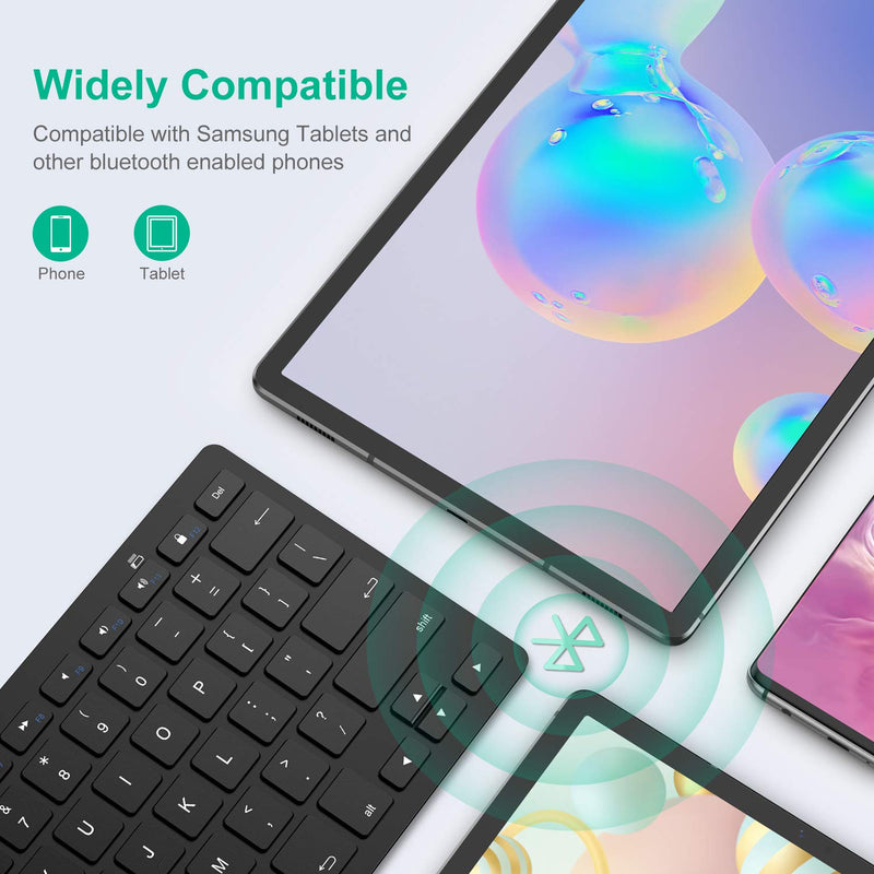 SPARIN Tablet Keyboard for Galaxy Tab S8 Ultra/S8 Plus/S8/S7 FE/Tab S7 Plus/Tab S7, Bluetooth Keyboard for Galaxy Tab A7 Lite/Tab A8/Tab A7 and Other Bluetooth Enabled Tablets and Phones, Black