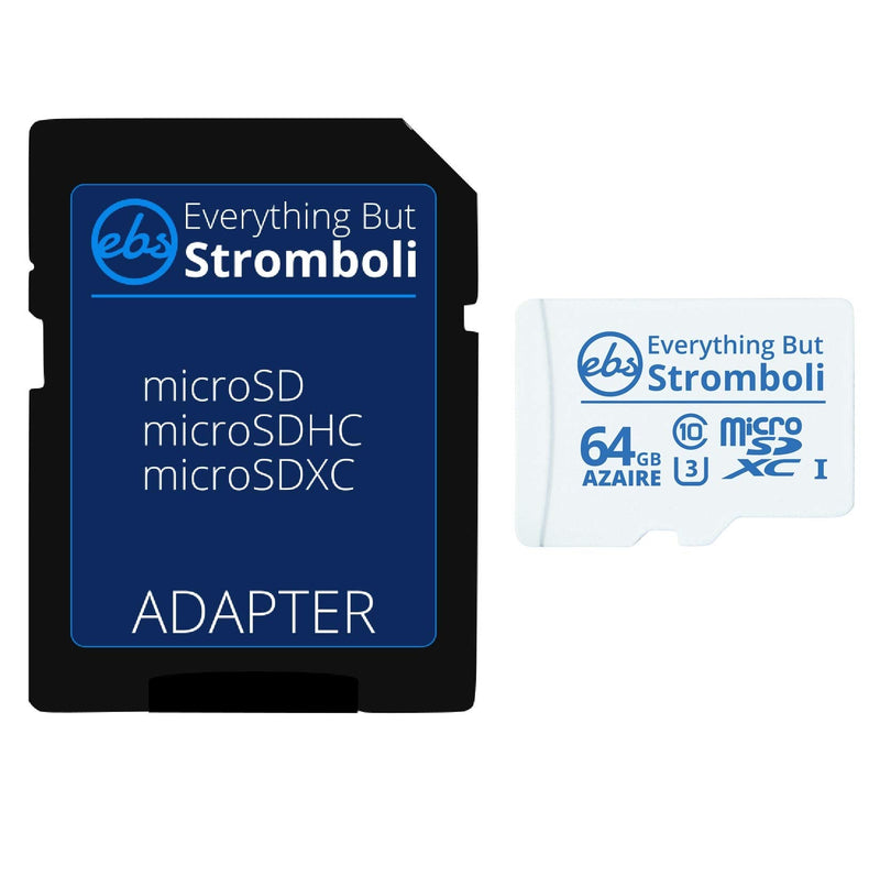 Everything But Stromboli Azaire 64GB MicroSD Card for Motorola Phones Works with Moto E (2020), Moto E7, Moto G Power, Edge+ Cell Phone Speed Class 10 U3 UHS-1 Micro SDXC Card 64GB Azaire