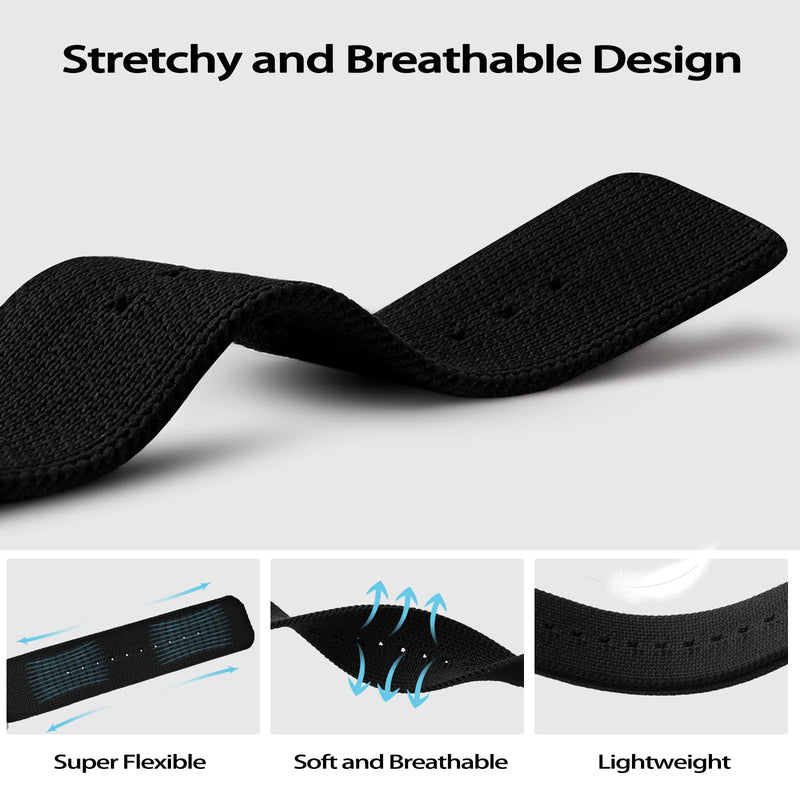 ACESTAR Titanium Clasp Titanium Connectors Tricot Band Compatible with Apple Watch Ultra 2 / Ultra 49mm / Series 10 46mm, DLC Coating Ti Trail Series 39g 26mm Wide Knitted Textile Band 49mm/46mm/45mm/44mm Black/Black