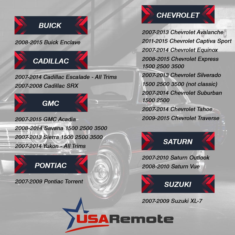 Key Fob Keyless Entry Remote Shell Case & Pad fits Buick/Chevy Avalanche Equinox Express Silverado Traverse/GMC Sierra/Pontiac Torrent g-420-case