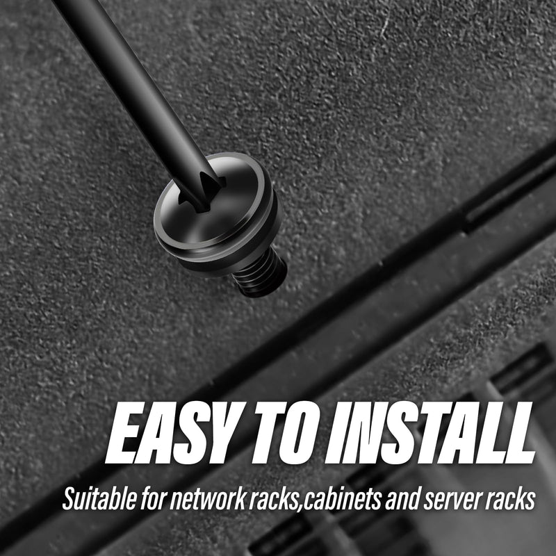 120PCS 10/32 Server Rack Screws, Racks Mounting Steel Screws with Washers and Screwdriver for Server Cabine