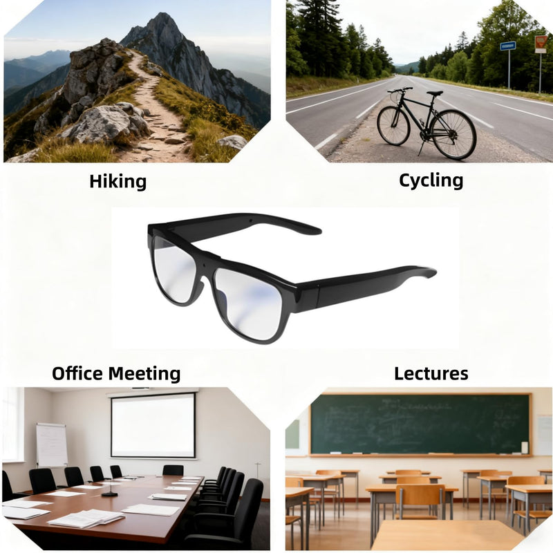 1080P Camera Glasses with 32GB Storage, No Bluetooth, No App, No AI | HD Video Recording Glasses for Outdoor Sports, Cycling, and Travel