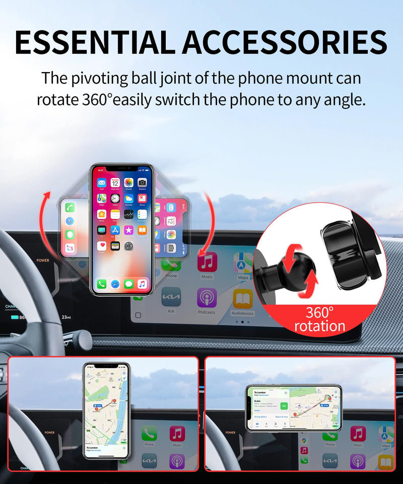 Car Phone Holder for Kia EV6 2025 2026 Accessories, 12.3-inch Screen | Magsafe Magnetic Cell Phone Mount Clip Compatible with iPhone, 3D fit Stable Dashboard GPS Navigation Bracket Cradle Stand 12.3-inch for 2025 2026 EV6