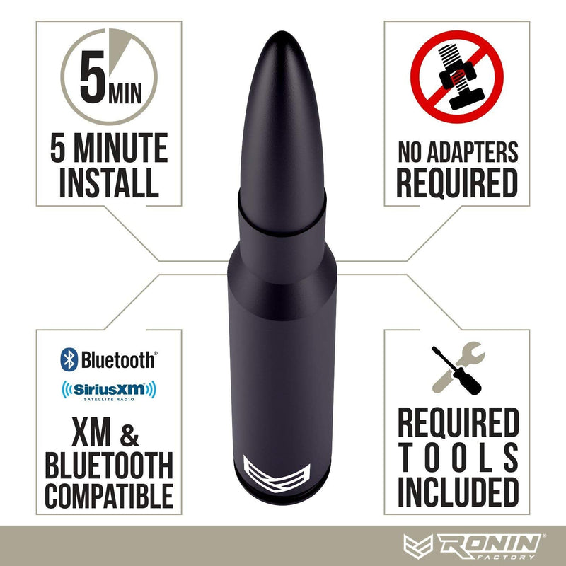 [AUSTRALIA] - Ronin Factory 50 Cal Bullet Antenna - Ford F150 F250 F350 Super Duty Raptor (Bronco 21-23) Truck Accessory - RAM 1500 Short Antenna Replacement Ford TuffLock Bullet Antenna - Standard 