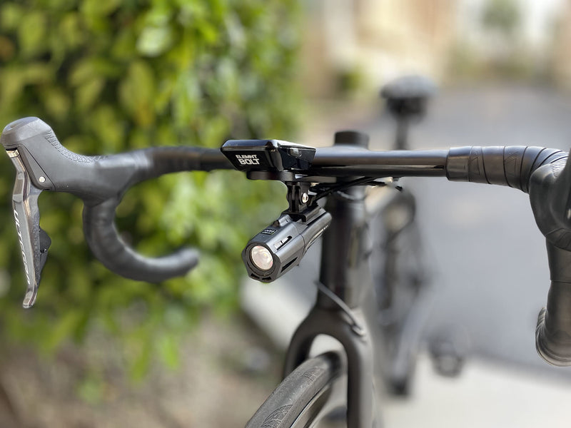 Integrated Aero Handlebar Out Front Cycling Computer Road Bike Mount Compatible with Garmin, Wahoo, CatEye, and Bryton with GoPro Action Camera and Bike Light Attachment