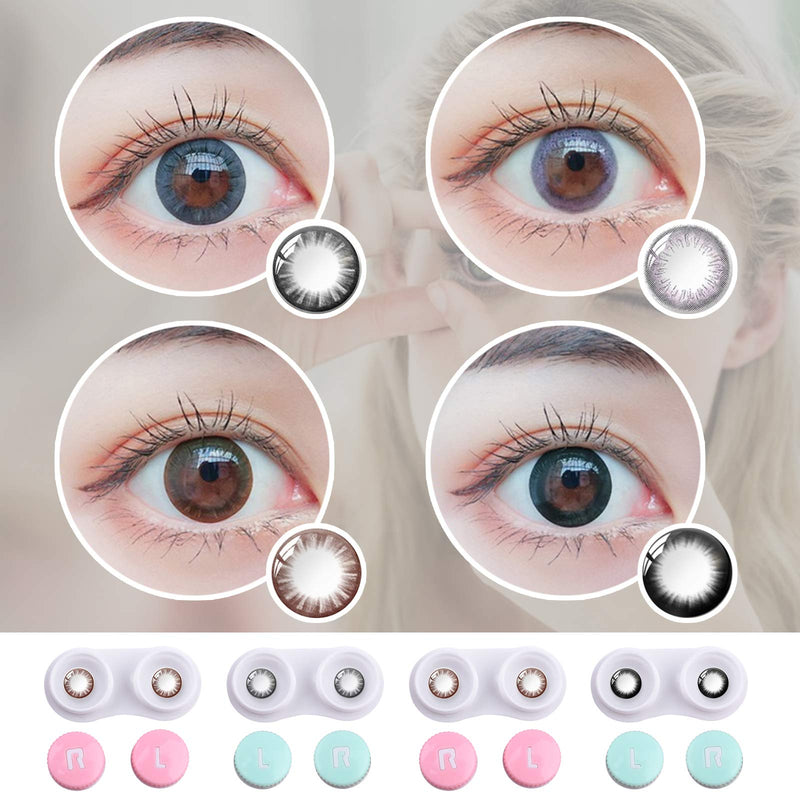 Contact Lens Case，Portable Travel Contact Lens Box with Mirror Tweezers Remover Tool Solution Bottle for Travel & Home D-Rose Gold