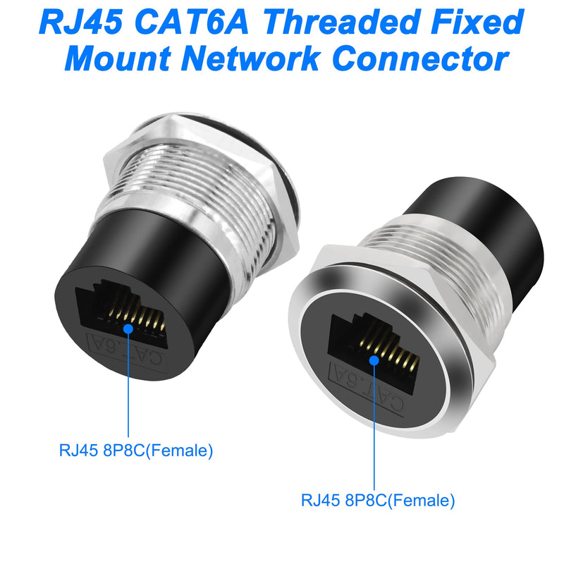 [AUSTRALIA] - XMSJSIY RJ45 CAT6A Panel Mount Adapter Thread Fixed Mount Coupler Ethernet Female to Female Pass-Through Connector Cat6A/CAT6/CAT5E 8P8C Network Socket LAN 