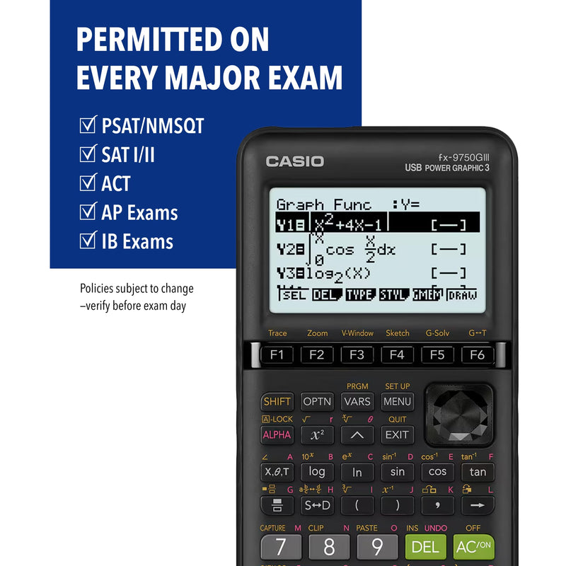 Casio fx-9750GIII Graphing Calculator, Python Programming, Black | Natural textbook display with Python programming; ideal for exams, STEM & advanced math