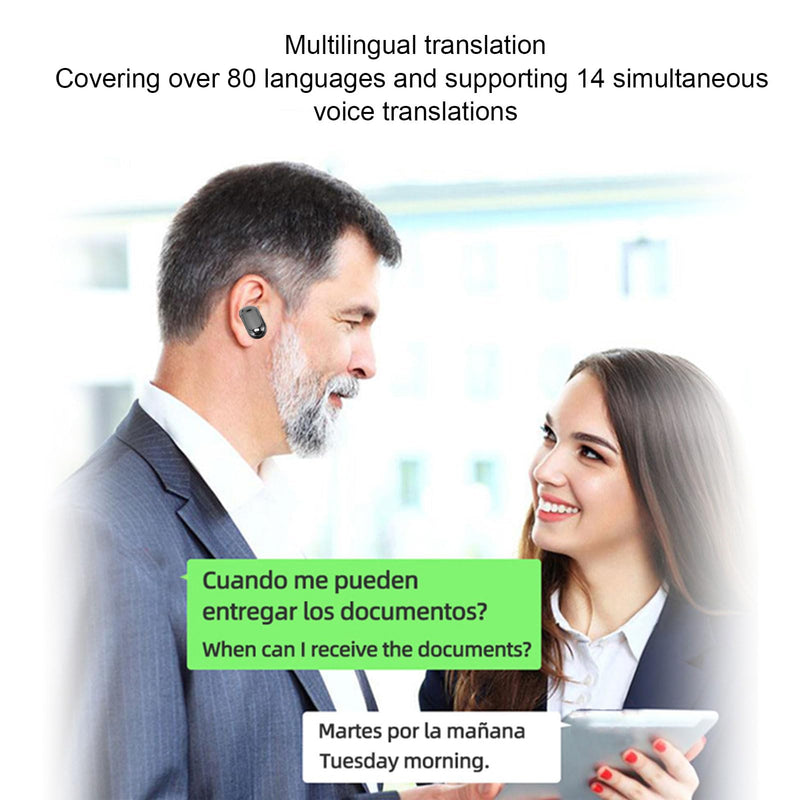 XUMIUZIY Translation Earbuds, Real Time AI Translator Device with 4 Modes 80 Languages 0.5s Low Latency, for iOS Business Travel Learning