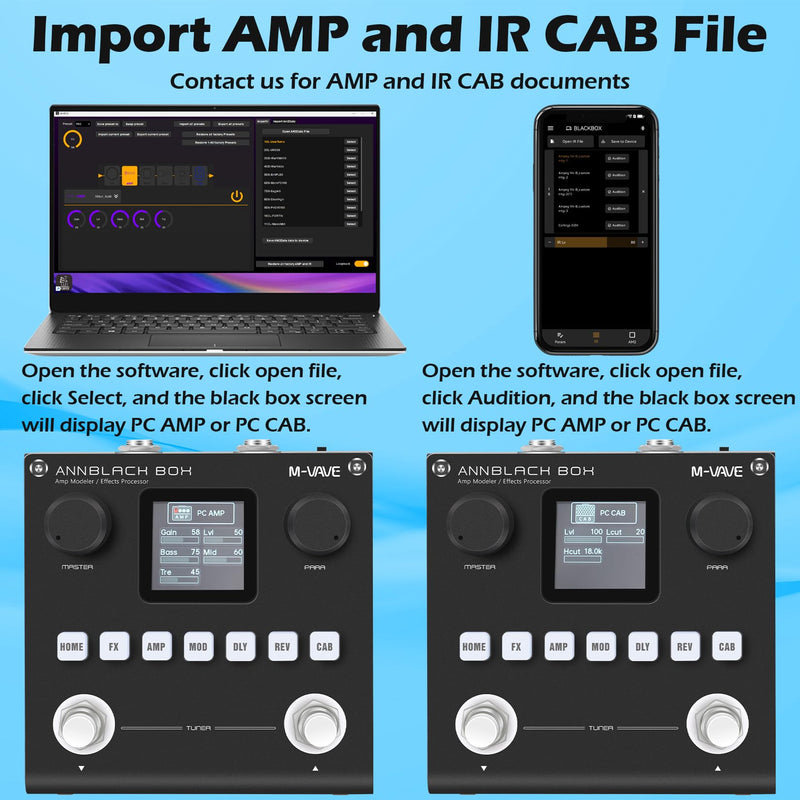 M-VAVE ANN Black Pedal Box Multi Effects Guitar Base Pedal - 80 Editable Presets With APP Create Your Paremeters Build in Battery ANN Blackbox