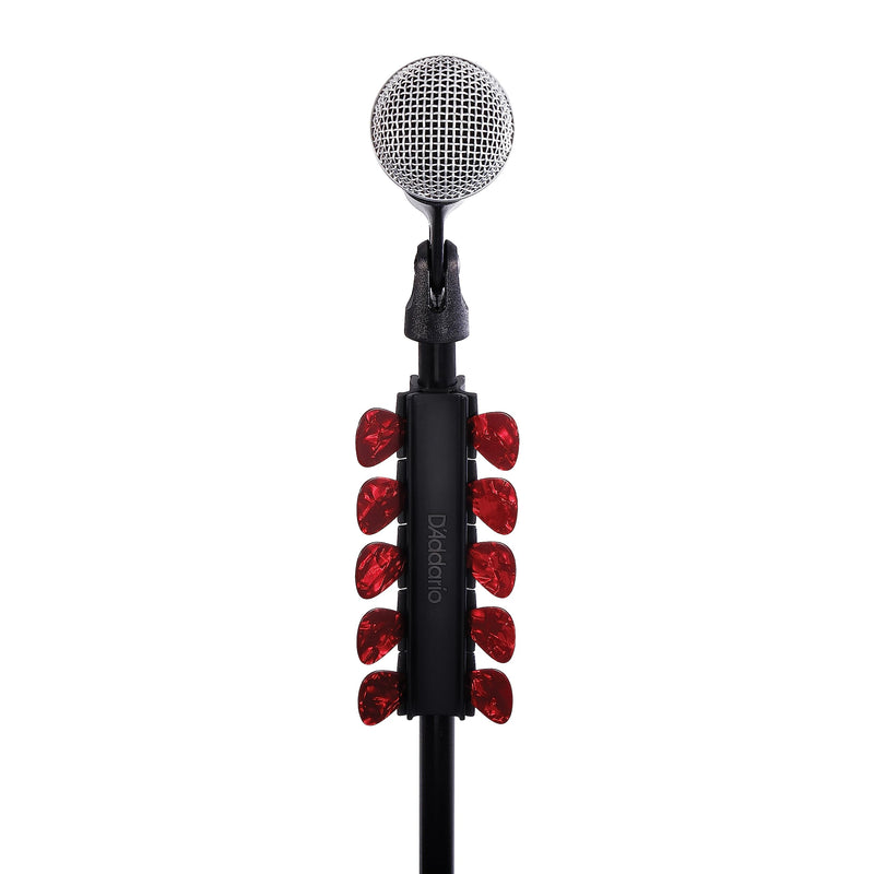 D'Addario Accessories Mic Stand Pick Holder - Guitar Pick Holder for Mic Stands - Holds 10 Guitar Picks of Any Gauge and Size