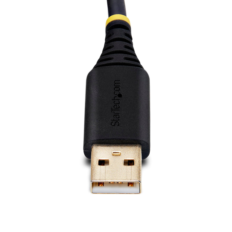 StarTech 6ft USB to Null Modem Serial Adapter Cable (1P6FFCN-USB-SERIAL) | USB-A to RS232, Changeable DB9 Screws Nuts, FTDI, COM Retention, LED Indicators