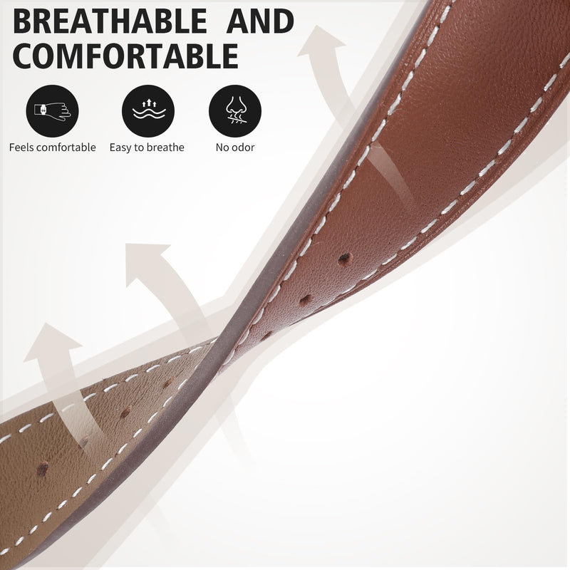 Italy Genuine Leather Watch Bands Men Women Compatible with Samsung Galaxy Watch Band, 20mm 22mm Lugs Watch Straps, Quick Release Wear-resistant Sweat-Resistant Smartwatch Replacement Strap(Pack of 2)