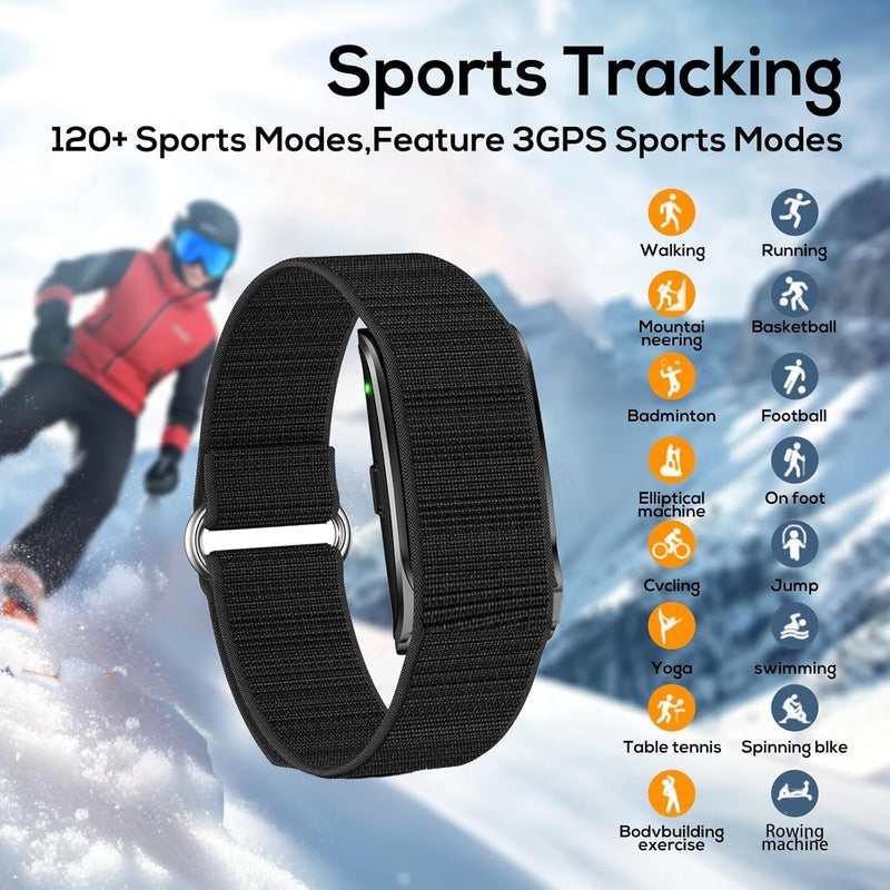Health Smart Bracelet, Activity & Fitness Trackers/SpO2/ Heart Rate/Blood Pressure/Sleep Stress/IP68 Waterproof for120 Sport Modes,Automatic Monitoring Wearable Fitness Tracker Comes with Free App 1 Inch