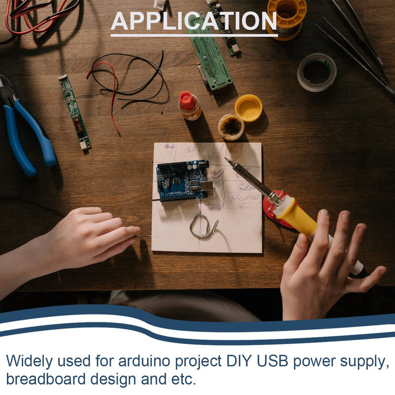 10 Pcs Micro USB Female to DIP Adapter 2.54mm 5 Pin USB 2.0 Micro USB Socket to DIP Converter Breakout Board for DIY Power Supply with 50 Pin Header