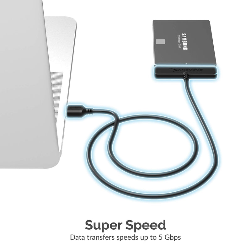 USB 3.0 to SSD / 2.5 Inch SATA I/II/III Hard Drive Adapter+USB 3.0 to SATA External Hard Drive Lay Flat Docking Station for 2.5 or 3.5in HDD, SSD