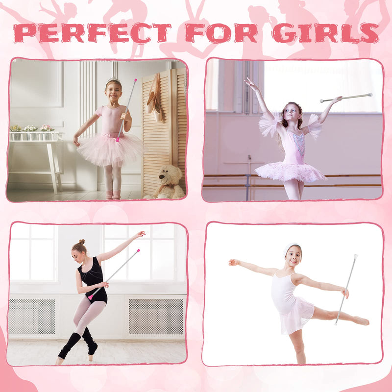 Twirling Baton Unisex Kids' Gymnastics Dance Baton Metal Baton Marching Band Baton Parade Baton Stick for Talent Shows, Artistic Dancing, Baton Twirling (White, Pink,26 Inch) White, Pink 26 Inch