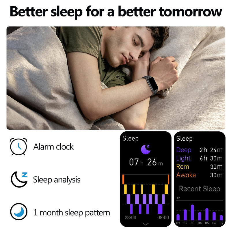 Smart Watches for Men Women, Waterproof Fitness Tracker，ouchscreen Smartwatch for Android & iPhone, 150+ Sports Modes, Heart Rate/SpO2/Stress/Sleep Monitor