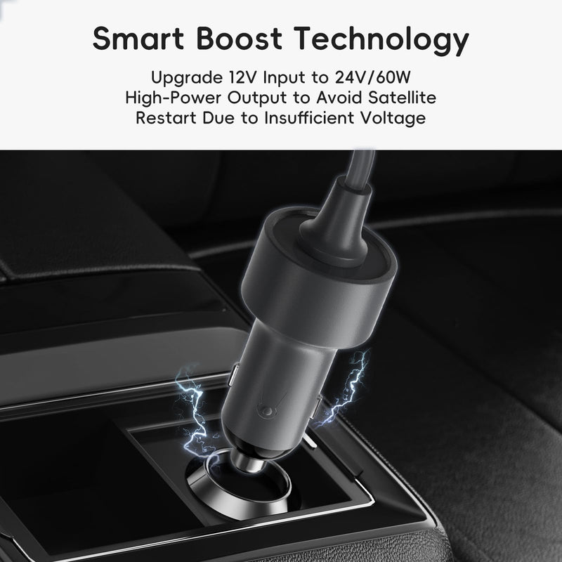[AUSTRALIA] - Starlink Mini Car Adapter with 16.4FT/5M DC Power Cable,12V to 24V DC Step Up Converter Boost Adapters, 60W Car Cigarette Lighter Adapter Supports 16 AWG 30M Starlink Cable for Trailer Cars/RVs/Ship 