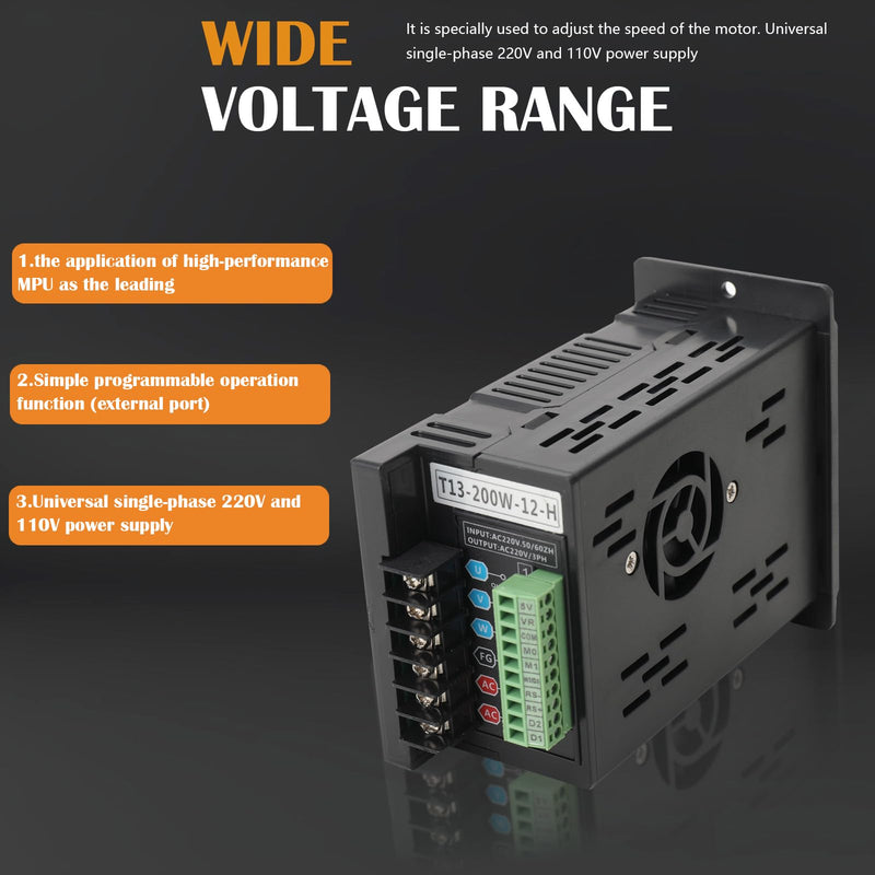 NICCOO Frequency Converter, 750 W VFD Frequency Converter Inverter Drive Inverter Variable Frequency Driver Inverter, Single-Phase Input and Three-Phase Output, for 3 Phase Three-Phase Motors